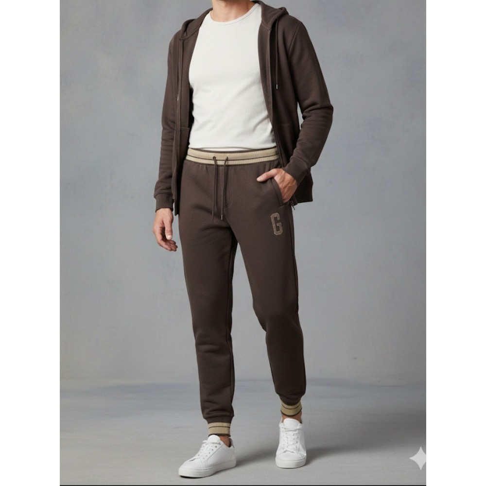 GUESS Brown Joggers Men's Size Medium‎ Embroidered G Monogram Hard To Find